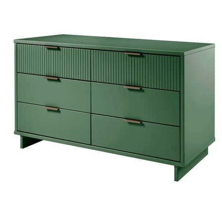 Manhattan Comfort Granville 55.07 Double Wide Dresser in Sage Green DR-5033
